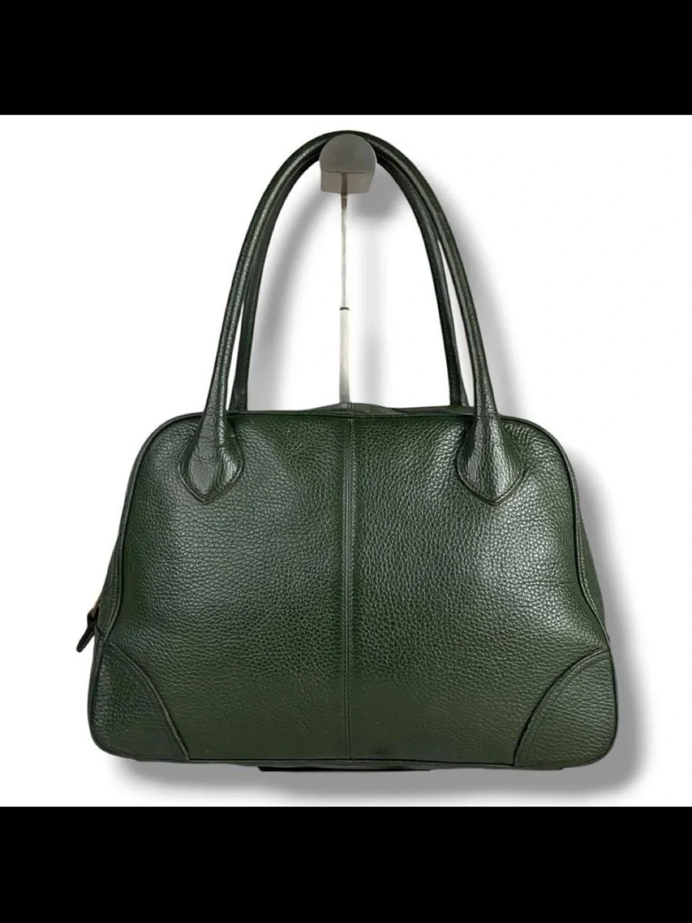 Mulberry Dark Green Pebbled Leather Shoulder Bag with Gold Turn Lock